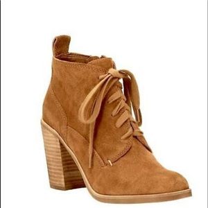 Dolce Vita Suede Lace-up Side Zip Block Heel